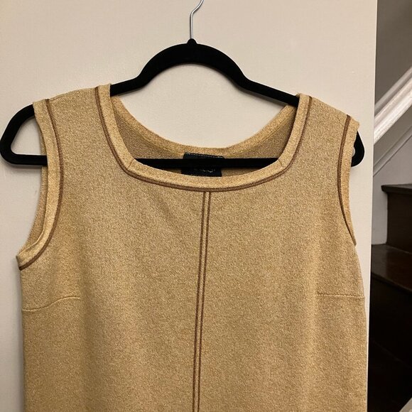 Vintage Trompe L'Oeil Tan Dress - Picture 4 of 7